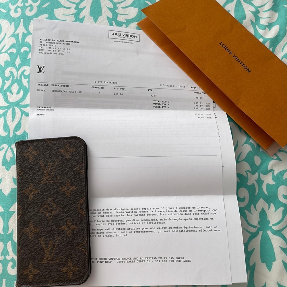 Louis Vuitton folio iPhone case iPhoneX/XS